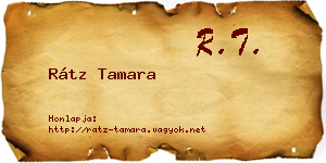 Rátz Tamara névjegykártya